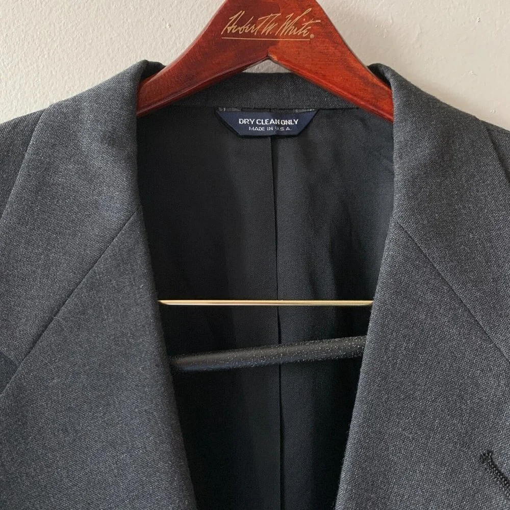 Kuppenheimer Executive‎ Wool Blazer Men's 44R Solid Gray Suit Jacket Sport Coat